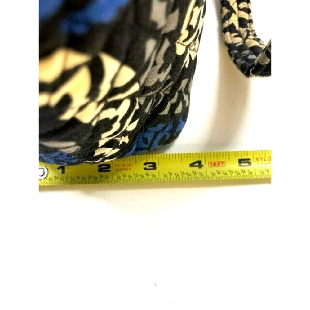 Vera Bradley Purse Canterbury Cobalt Pattern Blue Black White Double Strap‎